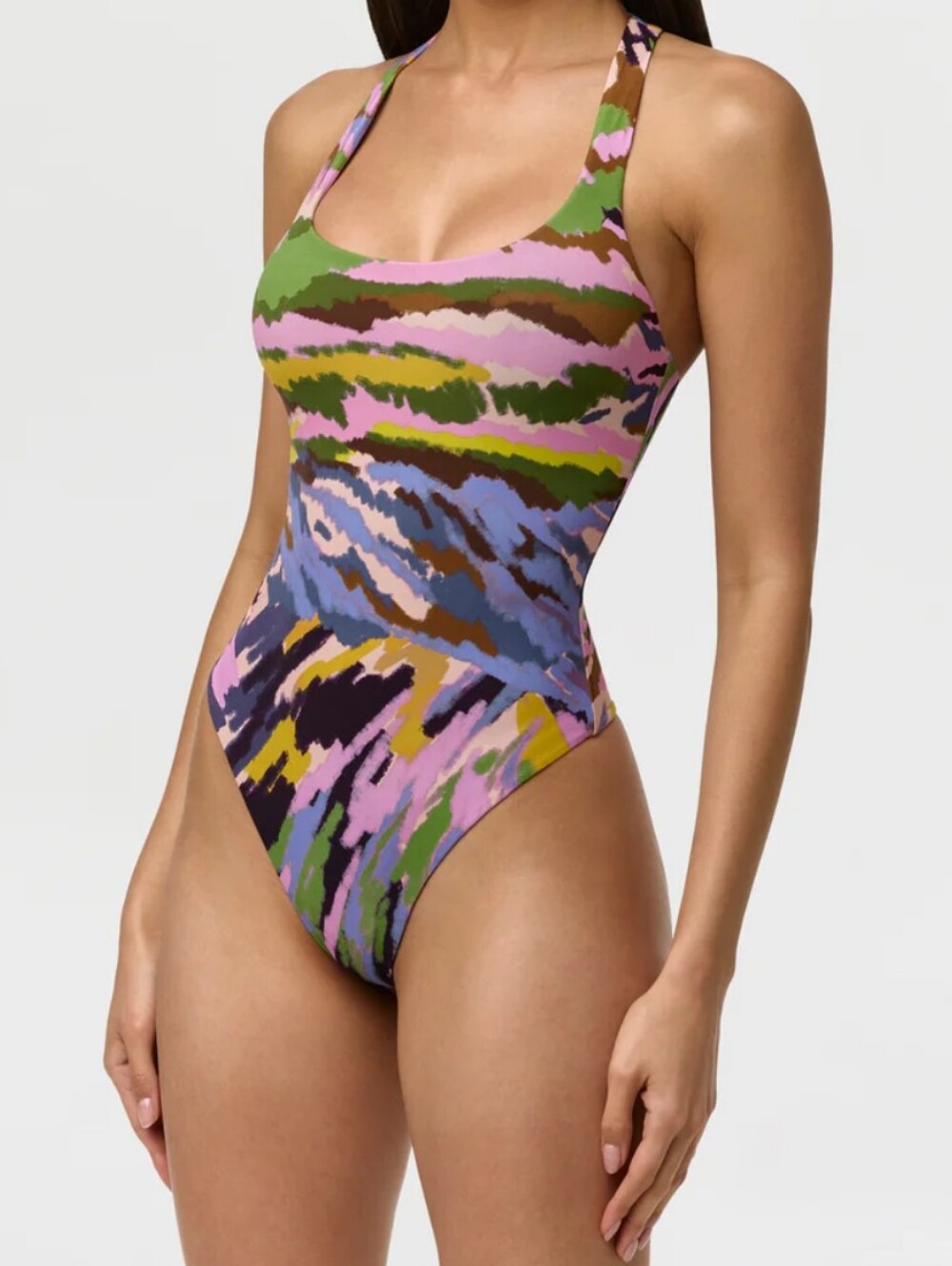 Abstract Racerback Bodysuit